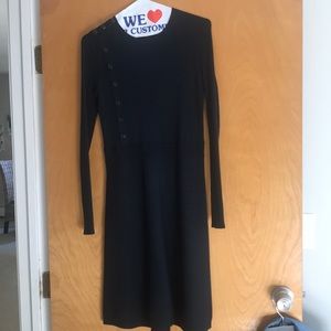 Banana Republic Knit Navy Blue Ribbed A-line Dress